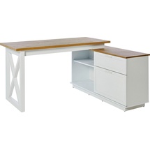 Jahnke Eckschreibtisch »CHALET D 155 E«, (1 St.), im Landhausstil, wechselseitig montierbar braun