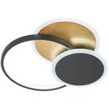 Fischer & Honsel LED-Deckenlampe tomo schwarz/gold, 40 cm, Metall Remote CCT