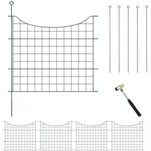 Relaxdays Teichzaun, Unterbogen, mit 5 Elementen dunkelgrün