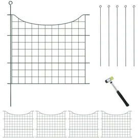 Relaxdays Teichzaun, Unterbogen, mit 5 Elementen dunkelgrün