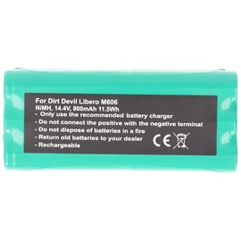 AccuCell Akku passend für den Dirt Devil Libero M606 Akku 0606004, Dirt Devil 0607004 Akkupack mit 800mAh