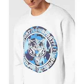 Plein Sport Sweatshirt Carbon Tiger", Größe 4XL weiß 0107 | white/lightblue