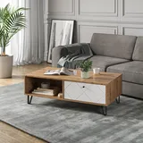 Vicco Couchtisch Nizza Weiß Eiche 110 x 60 cm