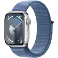 Apple Watch Series 9 GPS 45 mm Aluminiumgehäuse silber, Sport Loop winterblau One Size