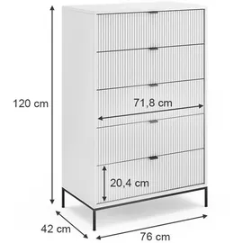 Vicco Eliza 76 x 120 cm Weiß