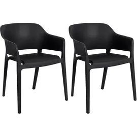 CLP Puebla Gartenstuhl 56 x 0 x 78 cm schwarz 2 St.