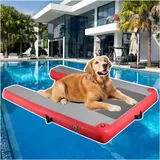 Aufblasbare Hunderampe Für Den Pool, Faltbare Und Wiederverwendbare Hunde-Wasserrampen Mit Rutschfester EVA-Auflage Und Nylongriff, 1,5 M Tragbare Hunde-Dockrampe, 2er-Pack Für Docks/Seen/Ozeane, PVC(