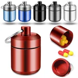 GZcaiyun 6 Stück Pillendose Schlüsselanhänger Pillenbox, Aluminium Tragbare Wasserdichte Tablettenbox für Reise Camping Angeln & Speicherung, 6 Farben