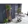 Massivmoebel24 Wandgarderobe Sheesham 55 x 200 x 35 cm Grau