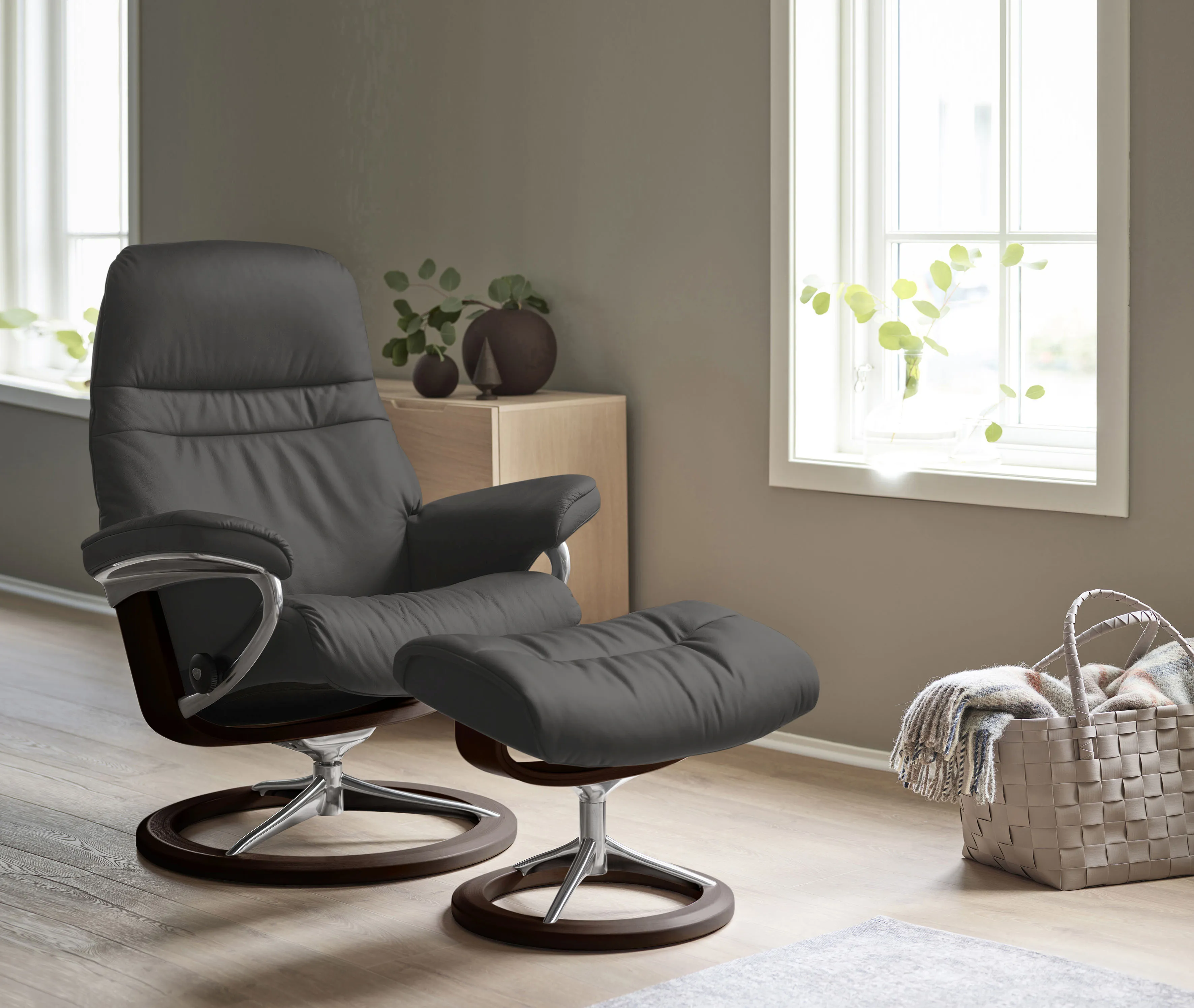 Stressless® Fußhocker »Sunrise«, mit Signature Base, Gestell Braun Stressless® rock PALOMA