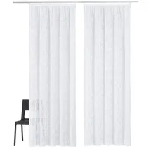 OTTO home Gardine OTTO HOME "Tanaro" Gr. 1, weiß, B:140cm H:145cm, Voile, Polyester, Gardinen, Gardine, Vorhang, Fertiggardine, 2-er Set, mit Schlingen-Motiv bedruckt