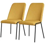 ML-DESIGN Polsterstuhl Esszimmerstühle mit Rückenlehne moderne Design Lounge Küchenstühle (2 St), Esstischstühle 2er Set Senf Küchenstuhl Stahl Polyester bis 120 kg gelb