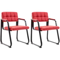 TPFLiving Besucherstühle, Rot, Textil, 59x84x58 cm, Arbeitszimmer, Besucherstühle