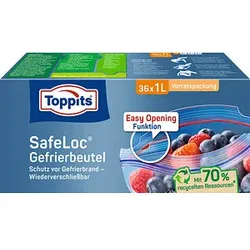 36 Toppits Gefrierbeutel SafeLoc 1,0 l