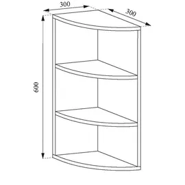 Vicco Ecki Eckregal 30 x 60 x 30 cm Grau