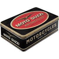 Nostalgic-Art Retro Vorratsdose Flach, 2,5 l, Moto Guzzi – Logo Motorcycles – Geschenk-Idee für Biker, Blech-Dose mit Deckel, Vintage Design