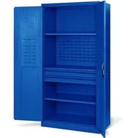 Jan Nowak Tc02am Werkzeugschrank Stahlschrank Werkstattschrank Schubladenschrank Flügeltüren 3 Fachböden 185 Cm X 92 Cm X 50 Cm Pulverbeschichtet Blau - Jan Nowak