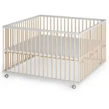 Sämann Laufgitter mit 3 Stück Schlupfsprossen - weiß/natur ohne Matratze | Gr.: 75x100 cm