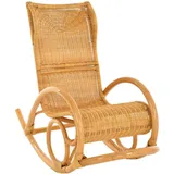 Schaukelstuhl Luxor Relaxsessel modern aus Rattan in der Farbe Honig
