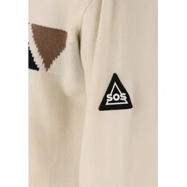 SOS Aboda Langarmshirt Braun/Weiß M