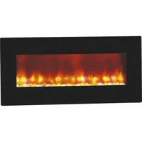 Casa Padrino Luxus LED Wandkamin Schwarz 98 x 45 cm - Elekro Wand Kamin