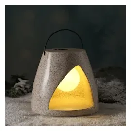 MARELIDA LED Solar Laterne Kugellampe im Stein Solarleuchte Gartenleuchte
