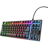 Trust Gaming TECLADO GXT 833 THADO METALICO COMPACTO ILUMINACION LED Multicolor Anti-GHOSTING 12 TECL.Multimedia USB 23698