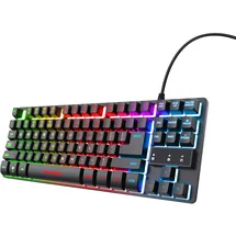 Trust Gaming TECLADO GXT 833 THADO METALICO COMPACTO ILUMINACION LED Multicolor Anti-GHOSTING 12 TECL.Multimedia USB 23698