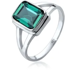 Elli Fingerring »Ring Neuheit Solitär Quarz Grün 925 Silber« Elli Silber 56