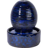 dobar Design Keramik Zimmerbrunnen Kugel, Blau