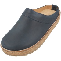 HAFLINGER Neo Travel Eleganter Clog aus Leder mit Gummisohle Blau, Gr. 36