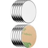 ECENCE Neodym Magnete 10 Stck. - runde Klebe-Magnete selbstklebend - 22x2mm - hochwertige NiCuNi-Beschichtung - Scheibenmagnete
