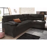 Ecksofa SIT & MORE "Pandora L-Form" Sofas Gr. B/H/T: 251cm x 91cm x 176cm, Luxus-Microfaser ALTARA NUBUCK, Ottomane rechts, mit Bettfunktion-ohne Bettkasten, schwarz wahlweise mit Bettfunktion und Bettkasten