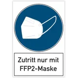 stempel-fabrik – Plakate "Zutritt nur mit FFP2-Maske" – FFP2 Maskenpflicht Hinweisschild für Arztpraxen, ÖPNV, Einzelhandel uvm. (3x Poster | DIN A0 | 841 x 1189 mm)