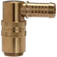 Riegler Temperierkupplung DN 9, Zapfen 13 mm, Absperrventil, Tülle 90°
