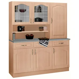 WIHO KÜCHEN Küchenbuffet Linz 150 x 50 x 180 cm BRAUN