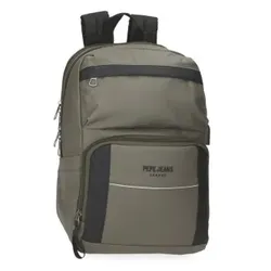 Pepe Jeans Unisex. 7022041 Computer-Rucksack 13,3" Dortmund grün (OSFA), Lässig, Polyester