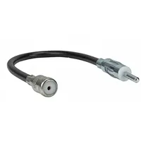 tomzz Audio 1500-008 Antennenadapter flexibel DIN Stecker (M) auf ISO Kupplung (F) mit Kabel Verlängerung ca. 20cm