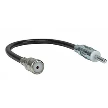 tomzz Audio 1500-008 Antennenadapter flexibel DIN Stecker (M) auf ISO Kupplung (F) mit Kabel Verlängerung ca. 20cm