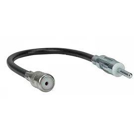 tomzz Audio 1500-008 Antennenadapter flexibel DIN Stecker (M) auf ISO Kupplung (F) mit Kabel Verlängerung ca. 20cm