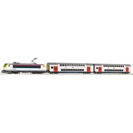 PIKO 59108 H0 SmartControl WLAN Set mit Bettungsgleis SNCB Doppelstock-Personenzug