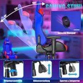 Kesser Gamingstuhl Ergonomisch Blau / Rot