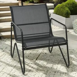 AMBIANCE Gartenmöbelset, Tisch mit Stühlen - Schwarz