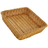 Dekoleidenschaft Auslagekorb aus Poly-Rattan, 40x40 cm, Brotkorb, - Braun
