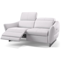 Sofanella 2-Sitzer Leder Modena, Relaxsofa, Designsofa, Designer Couch, Italienisches Sofa, 2er Sofa weiß