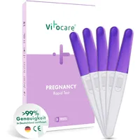 5x Schwangerschaftstest Frühtest, HCG Test, Frühtest Schwangerschaft, Früherkennung ab Fälligkeit der Periode, hohe Präzision, einfach & schnell, diskret für Zuhause - vitocare