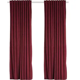 OTTO home Vorhang Velvet uni (2 St), Multifunktionsband, blickdicht, Blickdichter Samt, 2-er Set, edel, Gardine, multifunktional rot 140 cm x 225 cm