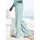 ELBSAND Strickhose ELBSAND, Damen, Gr. 40/42, N-Gr, blau (türkis), Obermaterial: 50% Viskose, 28% Polyester, 22% Nylon, meliert, unifarben, lässig geschnitten lang, Hosen, mit weitem Bein und eingestricktem Logo, Loungewear