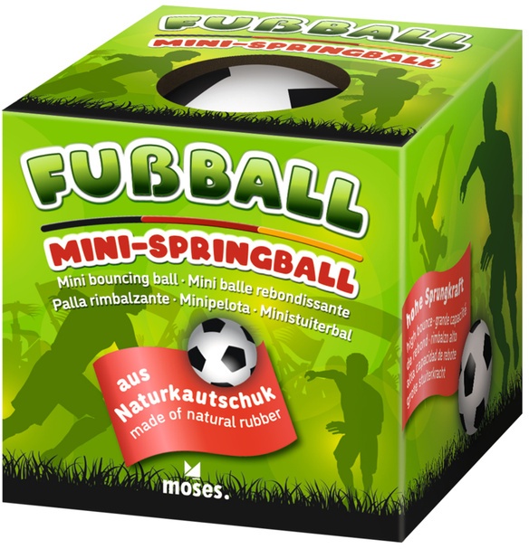 Mini Springball FUSSBALL (6cm) in schwarz/weiss
