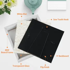 luxuskollektion 2er 3D Bilderrahmen zum Befüllen Tiefer Rahmen 20x20cm Transparentes